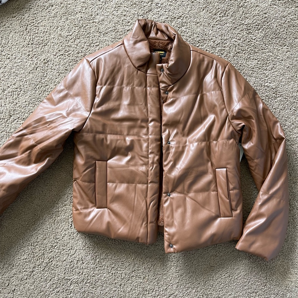 Womens brown leather jacket